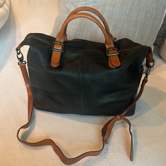 Mark & Graham Black and Brown Leather Women's Tote Bag - Picture 4 of 10